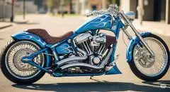 Moto Custom: Motocicleta personalizada com design único, uma verdadeira obra de arte sobre rodas