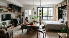 Studio: Unidades compactas e modernas, caracterizadas principalmente pela integração de ambientes - 1